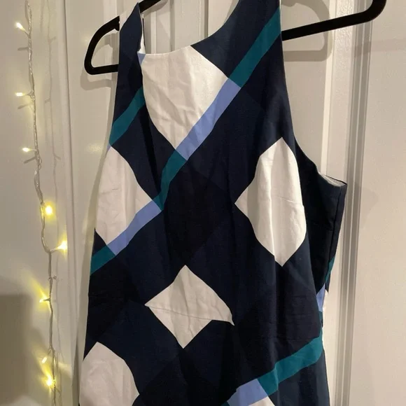 Ann Taylor Navy and White Geometric Dress - Picture 2 of 3